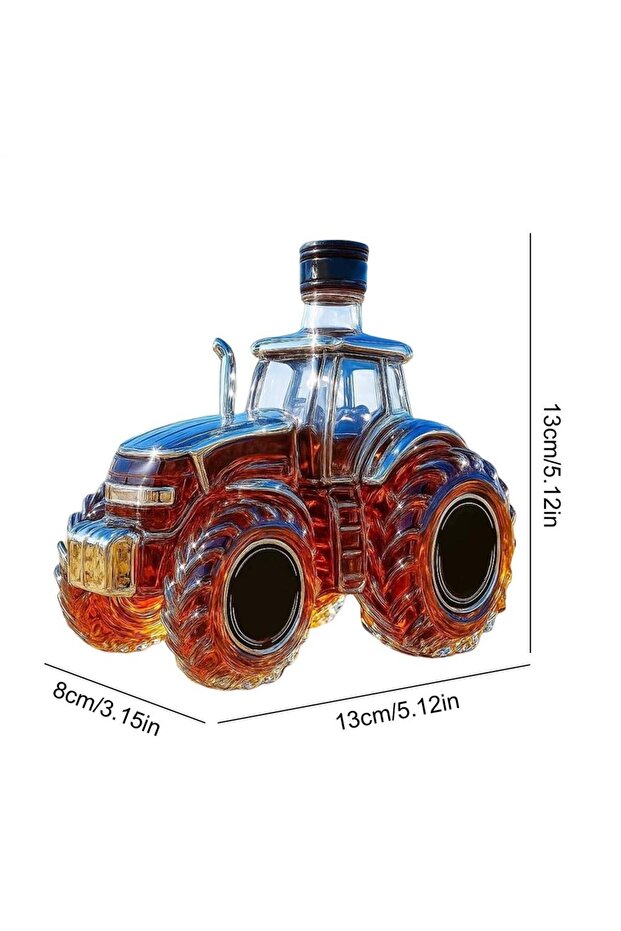 A Liquor Decanter 300ml Tractor Design Drink Container Glass Whiskey Decanter Bottle for Brandy Bou.
