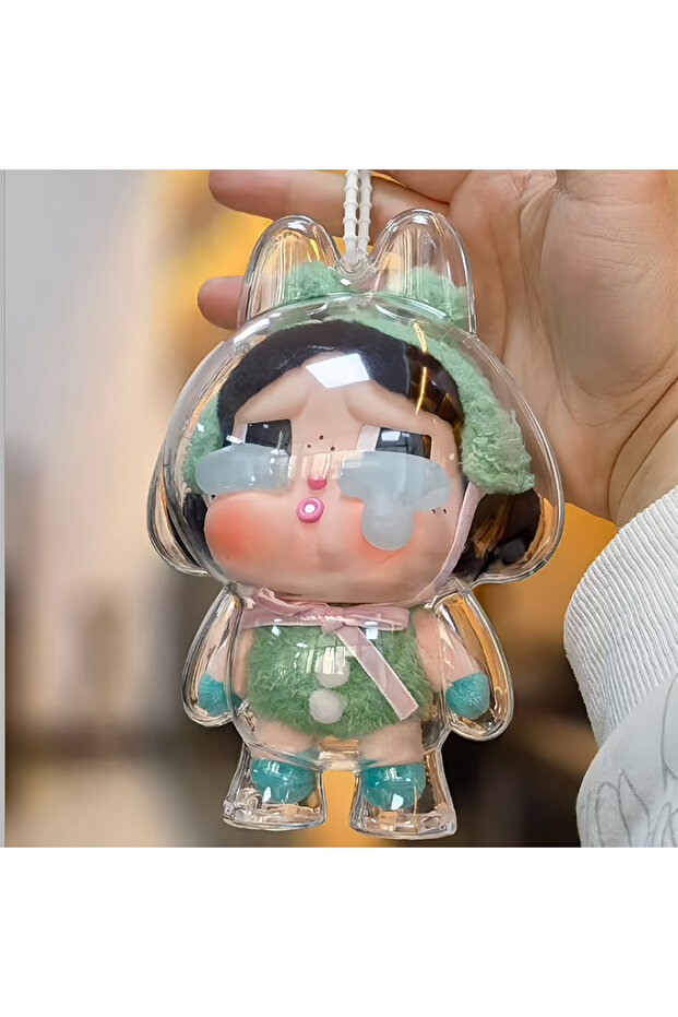 1Pcs 17cm--No Doll 17CM Crybaby Series Crying Baby Protector Case Full Clear Acrylic Protective Case