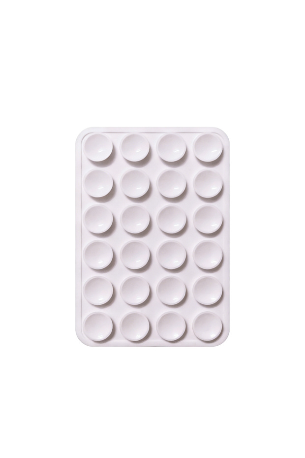 WHITE Double Side Silicone Suction Pad For Mobile Phone Fixture Suction Cup Backed Adhesive Silicone