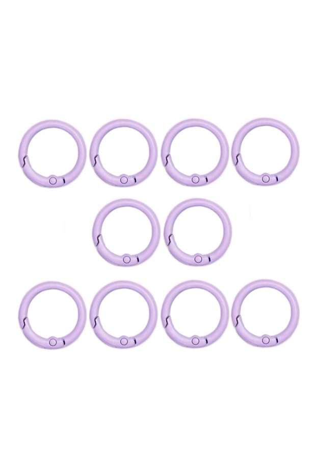 10pcs-24mm light purple 10Pcs Colorful 24mm Alloy Trigger Round Snap Keyring Buckle Snap Hook O Ring