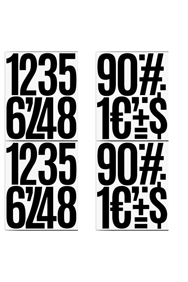 Black Number 4sheets 5 inch Big Letter Numbers Stickers 4 Sheets Vinyl Self Adhesive Stickers for Ma