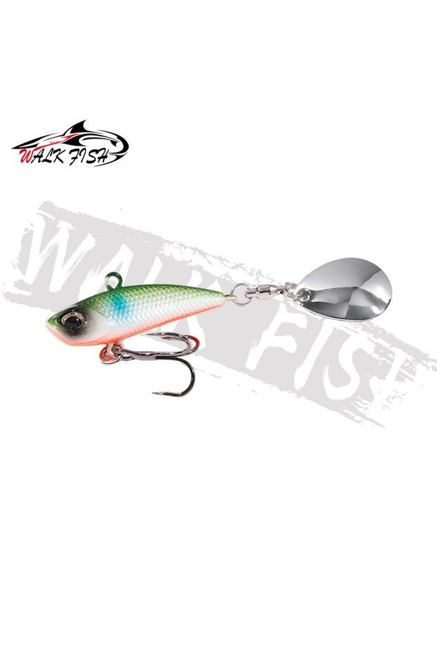 28mm 7g J 10 WALK FISH 7g 11g 15g 21g Spinner Bait Metal VIB Fishing Lure Rotating Tail Vibration Se