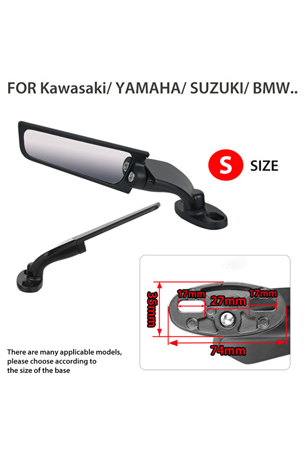 Universal S 2PCS Motorcycle Mirrors Modified Wind Wing Adjustable Rotating Rearview Mirror For Honda