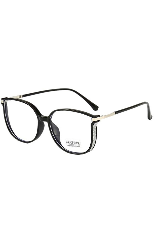 black A Pair of PC New Irregular Trend Big Frame Anti-Blu-ray Glasses Show Leptin and Decorative Tre