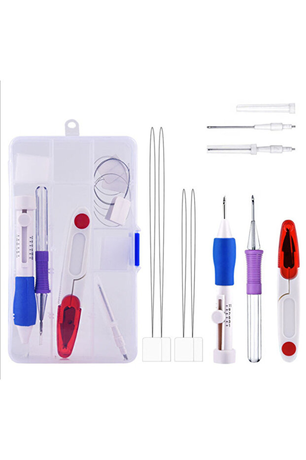 AC-179 Magic DIY Hand Embroidery Pen Patch Knitting Sewing Tool Kit Punch Needle embroidery thread e