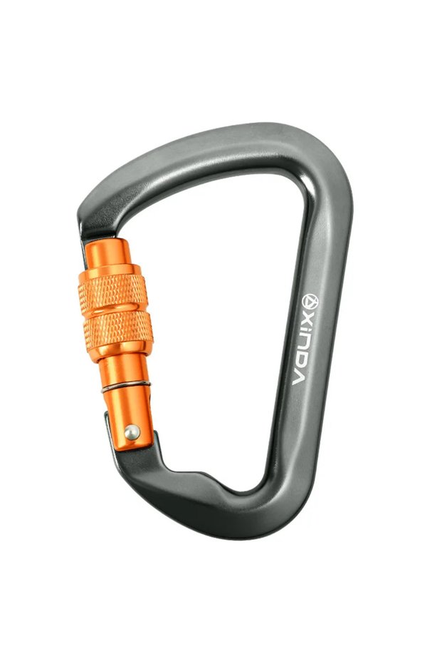 APWIKOGER Grey Screw 30kN Locking Carabiner Heavy Duty D-Shaped Carabiners Rock Climbing Carabiner f