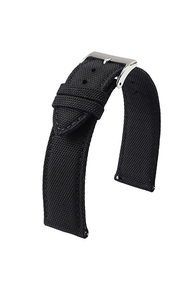 21mm BLACK Genuine Sailcloth Watch Band 18mm 19mm 20mm 21mm 22mm 24mm Nylon Strap Quick Release Wris