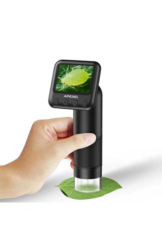 black APEXEL 400-800X Digital Microscope WIth LCD Screen USB Microscopes for PCB Video Soldering Kid