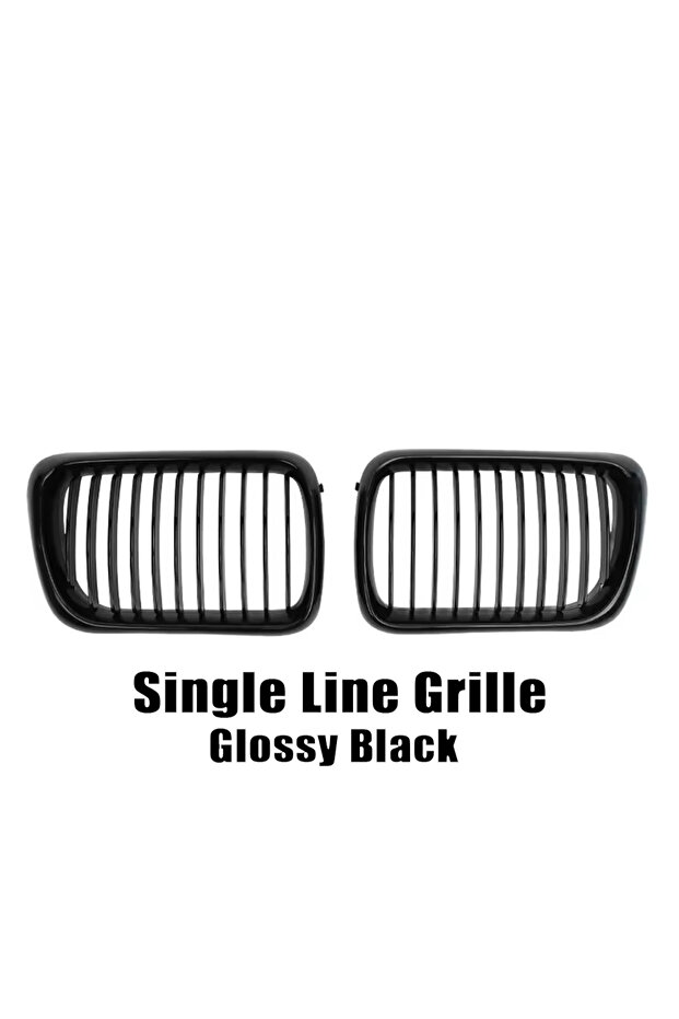 Single-Glossy Black XVIP 2x Double Line Style Car Front Racing Kindey Grilles For BMW E36 LCI 1996-1
