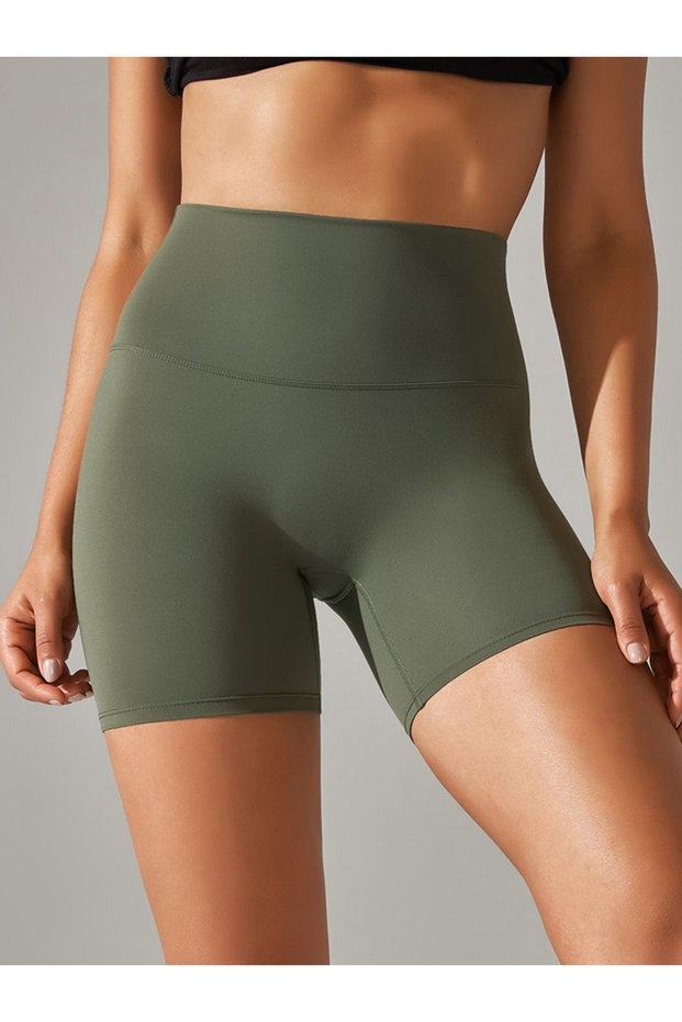 S Army Green Women Sports Short Yoga Legging Shorts Squat Proof High Waist Fitness Tight Shorts Quic