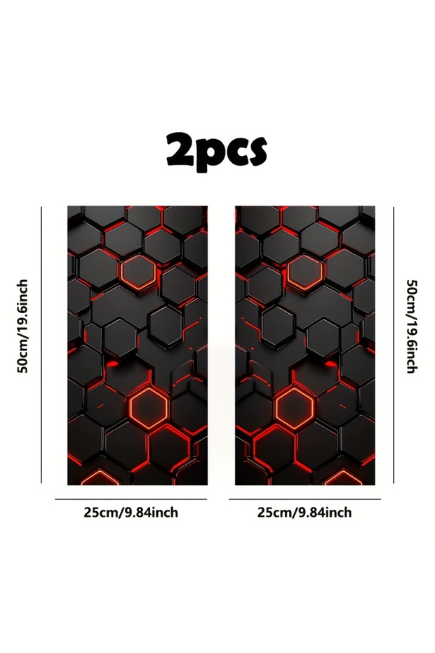 2pcs 2-Piece Lattice Pattern Car Sticker for Car Door B Bar Space Theme Car Door Decorative Sticker