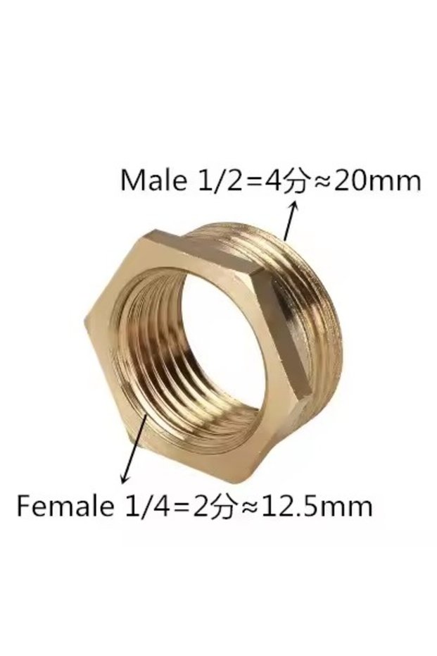 1l4F to 1l2M Brass Adapter Fitting BSP Reducing Hexagon Bush Bushing Male to Female Connector Fuel W
