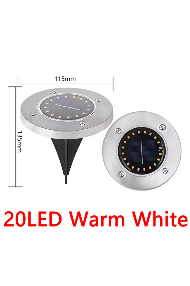 8Pcs 20LED-Warm White 1/4/8Pack Solar Lights Outdoor 8/20LEDs Disk Underground Lamp Spotlight Buried