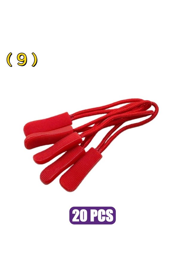 9.Red 20 Pcs/Pack Colorful Replacement Zipper Pulls Cord Extender for Backpacks Jackets Luggage Purs