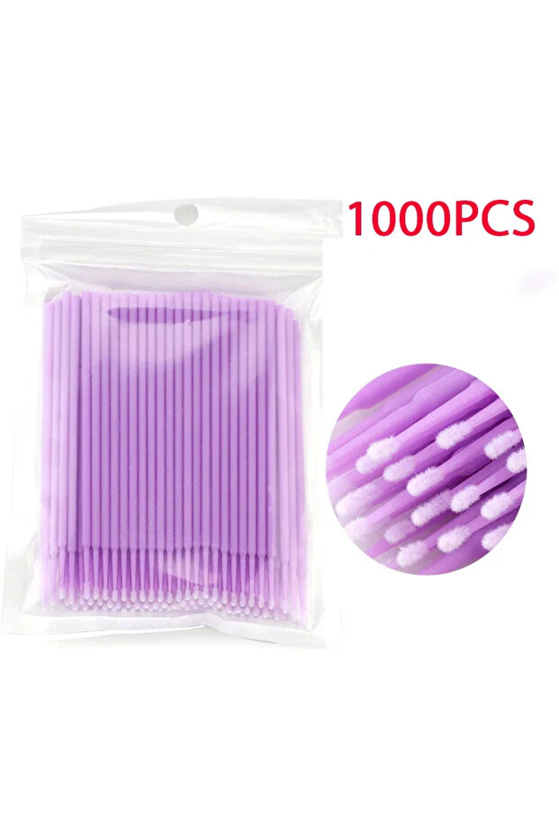 Wool Fiber 1000PCS Purple 500/1000PCS Eyelash Brushes Cotton Swab Micro Individual Eyelashes Microb