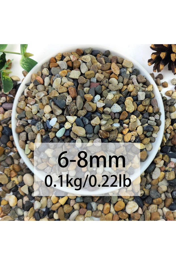 6-8mm-0.1kg Natural River Rocks, 1/4" Aquarium Gravel Small Rocks for Plants Pea Gravel for Fish Tan