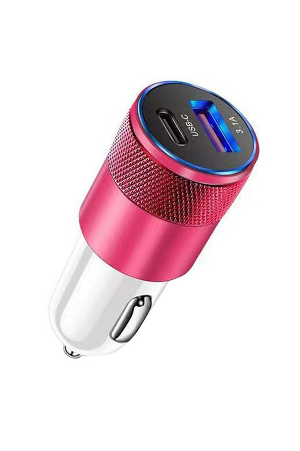 شاحن سيارة USB وردي 66 وات، شحن سريع 3.0 من النوع C، محول هاتف، مقبس محول سيارة، سيجارة