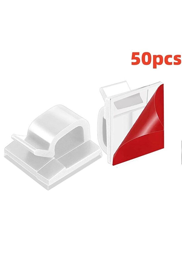 50 قطعة - مشبك منظم كابلات أبيض 10/20/50 قطعة، حامل أسلاك، واقي، منظم كابلات USB ذاتي التثبيت