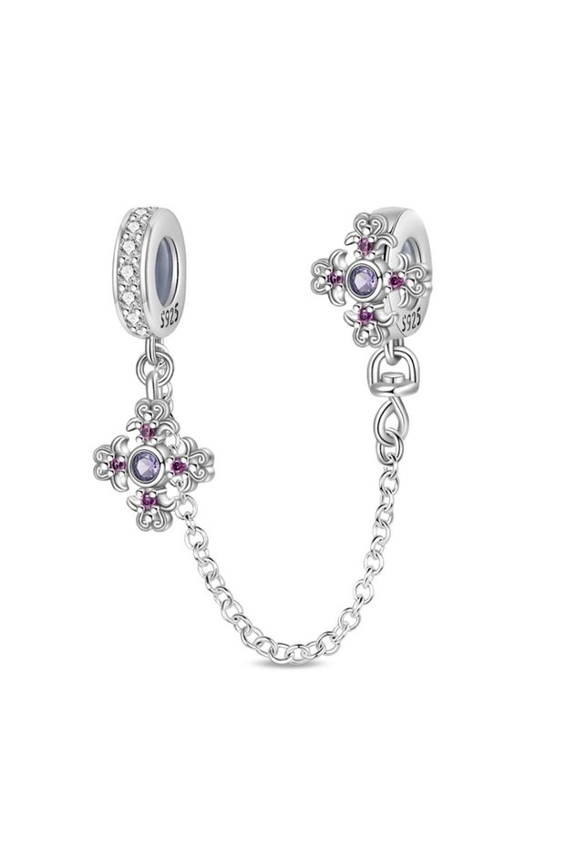 PAC1104 Classic Silver Plated Lotus Guardian Angel Heart-Shaped Zircon Charms Beads Fit Qikaola 925