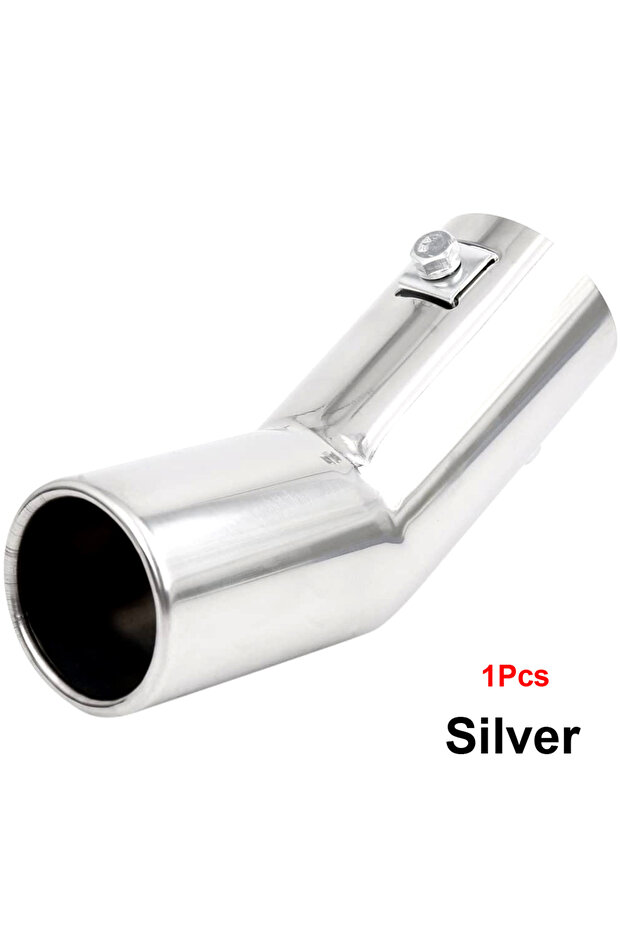 Silver 1Pcs Car Tail Pipes Replacement Car Style Dual Pipe Stainless Steel Exhaust Tail Pipes Muffle