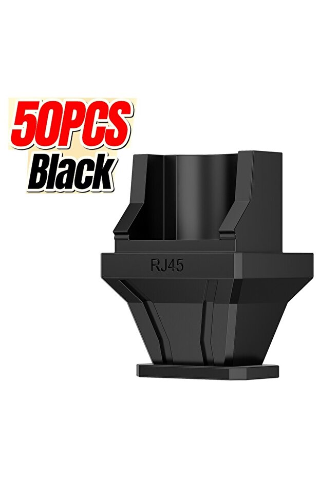Black 50 Pcs AMPCOM Snap-in RJ45 Protector Blocker Protective Cover, Anti-dust Cover Cap, RoHs Compl