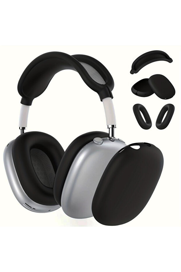 For AirPods Max Black 3 in 1 Soft Silicone Skin Protector Headphones Case For Airpods Max Cases Anti