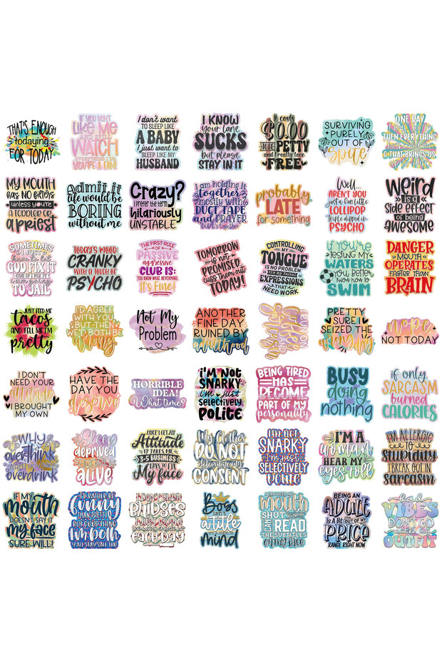 50PCS ALL 50Pcs Cartoon Sarcastic Waterproof Graffiti Stickers Decorate Computers Mobile Phones Note