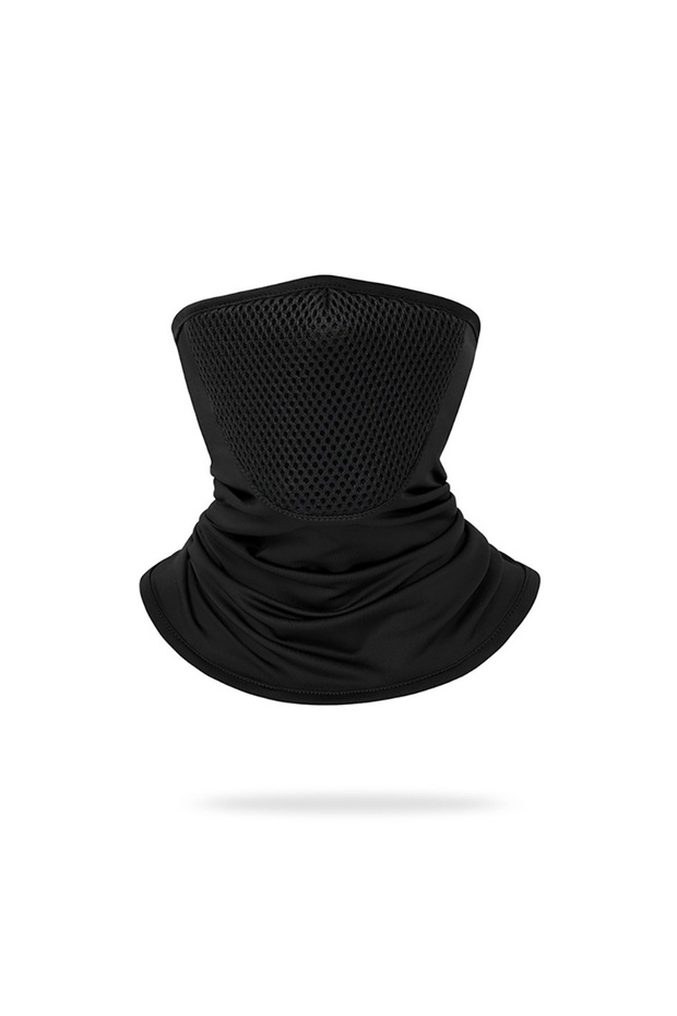 black Sunscreen Cycling Face Mask Breathable Mesh Sweat-Absorbing Quick-Dry Cooling Hiking Face Band
