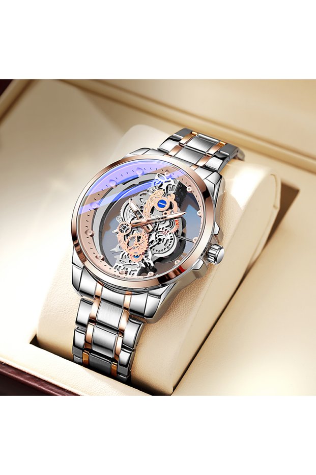 Silver Rose Gold TPW Hot Trendy Fashion Wholesale Men Golden Skeleton Automatic Quartz Wrist Watches
