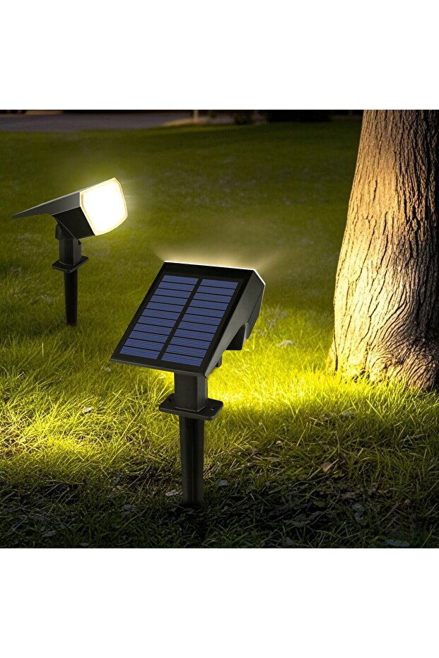Solar Lamp White 59LEDs Solar Spotlights Outdoor Light Control Waterproof Floor Mounted Lawn Lamp fo