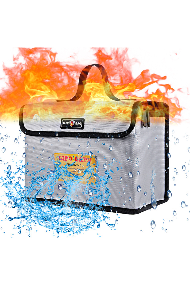 Fireproof Explosionproof Lipo Battery Guard Safe Bag for Battery Storage Charging with Double Met...