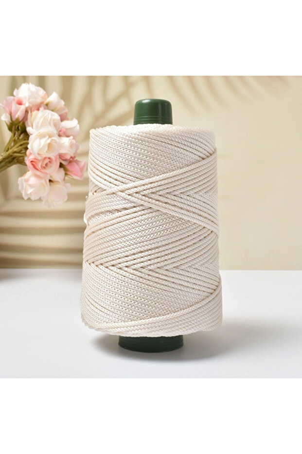 White beige 3mm Crocheting Light Weight Rope Cool Hollow Yarn to Crochet Summer Sun Hat Hand Knittin