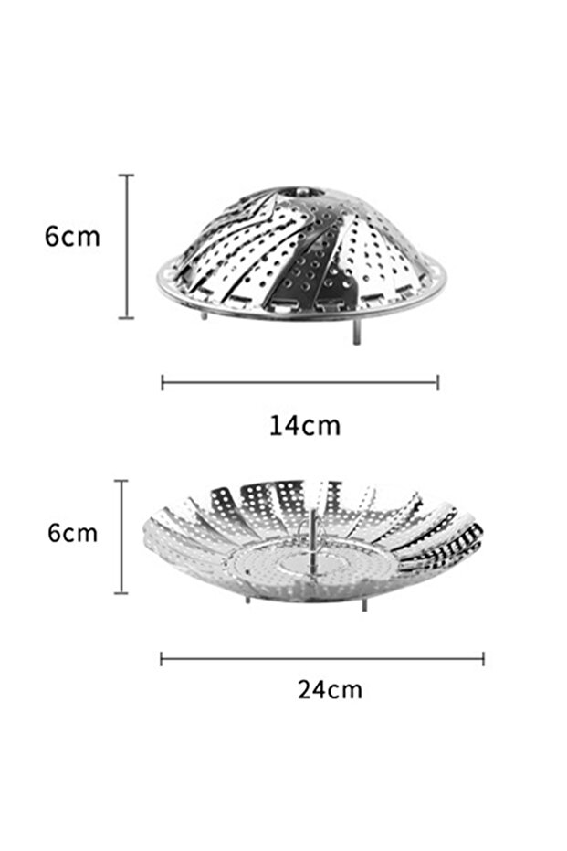 9inch Folding Dish Steam Stainless Steel Food Steamer Basket Fruit Vegetable Cooker Multi-Function M
