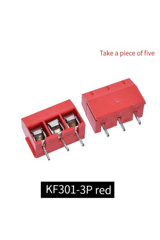 Iron feet 3p red 100PCS KF301-2P 3p Splicing, Screw Type PCB Spacing 5.0 Connector Terminals, Termin