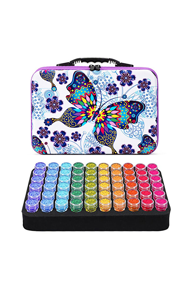 32X22X7CM ZHD 60 Bottles New DIY Diamond Painting Tool Storage Container Storage Box Beads Nail Art