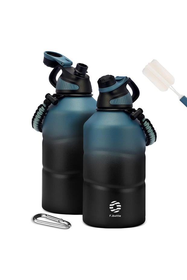 1900ml Blue black gradient FEIJIAN Thermos Bottle 1.9L Large Capacity Stainless Steel Thermal Water