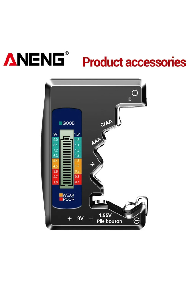 ANENG Black Battery Testers LCD Display ANENG Volt Capacity Check C AA AAA D N 9V 1.55V Universal B