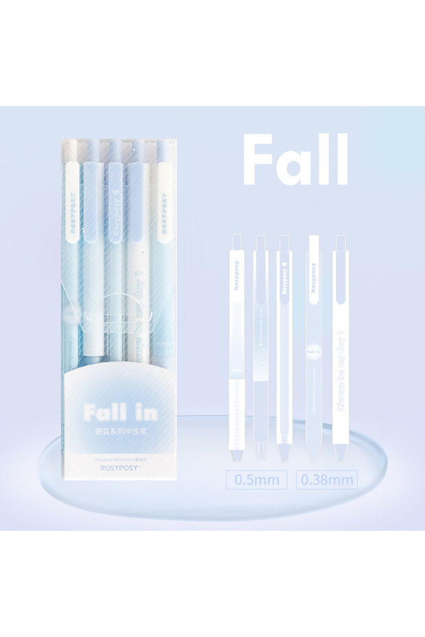 black Blue 5Pcs/box Gradient Gel Pen Set Hand Account INS Good-looking 0.5mm/0.38mm Pen For Student