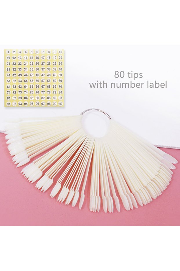 80 natural oval 80/50/20pcs Nail Display Sticks Nail Swatch False Nail Tips Nail Gel Polish Practice