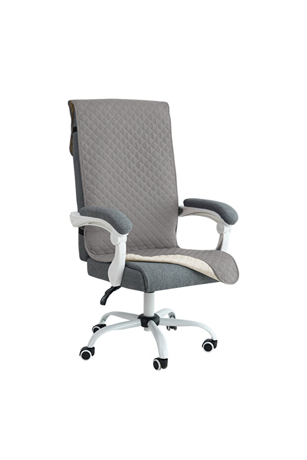 A3 Light gray pad 1PC Office Chair Cover Mat Anti-slip Long Boss Office Chairs Pad with Elastic Stra