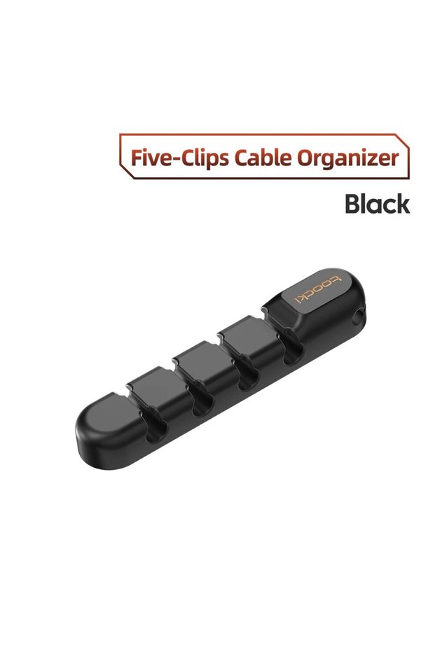 5 ports black Cable Wire Cord Organizer Management 7 Hole Holder USB Desktop Winder Cl