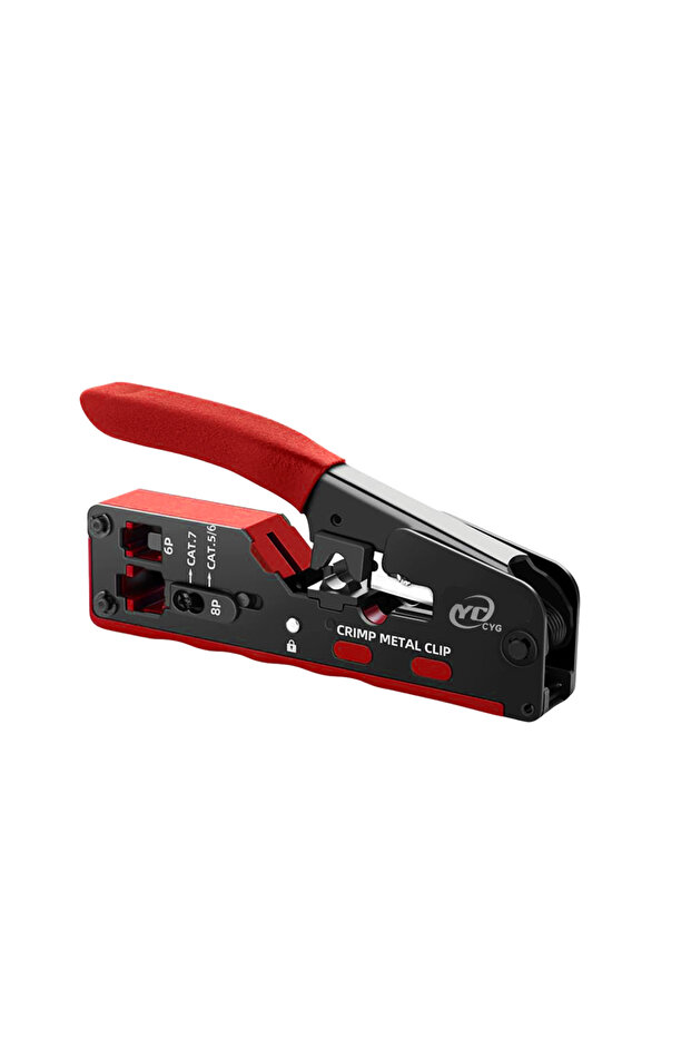 Red Rj45 Rj12 Rj11 Pass Through Crimp Plier Cat7 Cat6 Cat6A Cat5 Cat5e Stripping Crimping Tool with