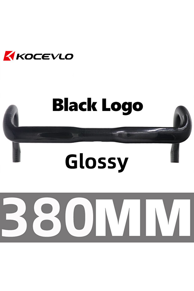 مقود Kocevlo SL Road Carbon أسود لامع مقاس 380 مم، خفيف الوزن للغاية، وزن 150 جرام، متوافق مع نظام الكابلات الداخلية
