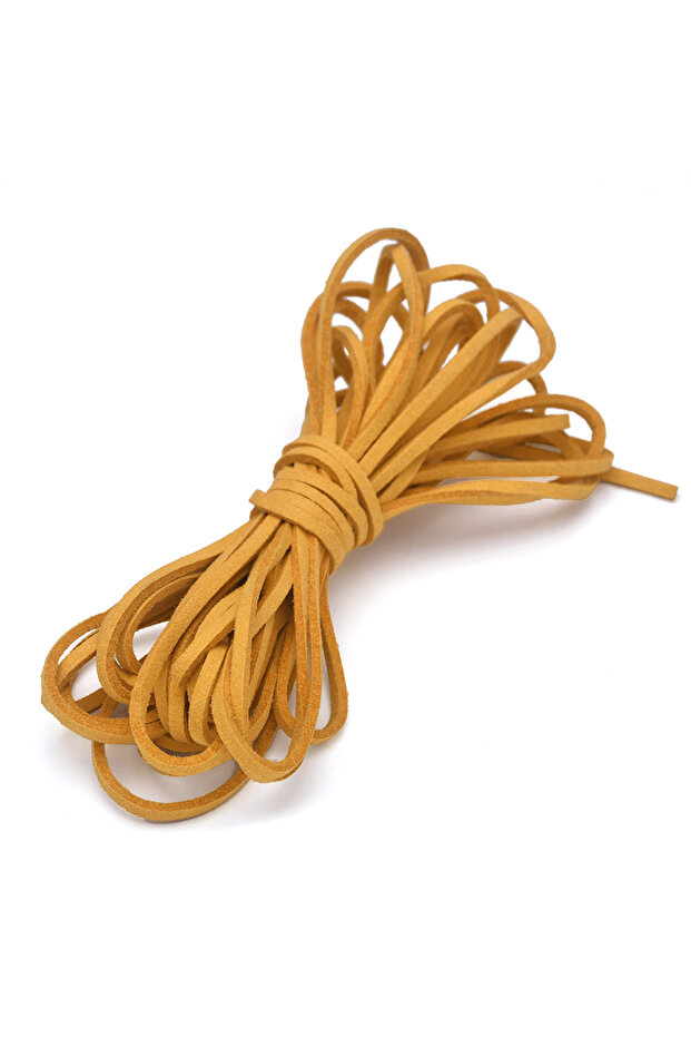 3MM 5Meters Orange Yellow 3MM 5M Micro-Fiber Flat Leather Lace Beading Thread Faux Suede Cord String