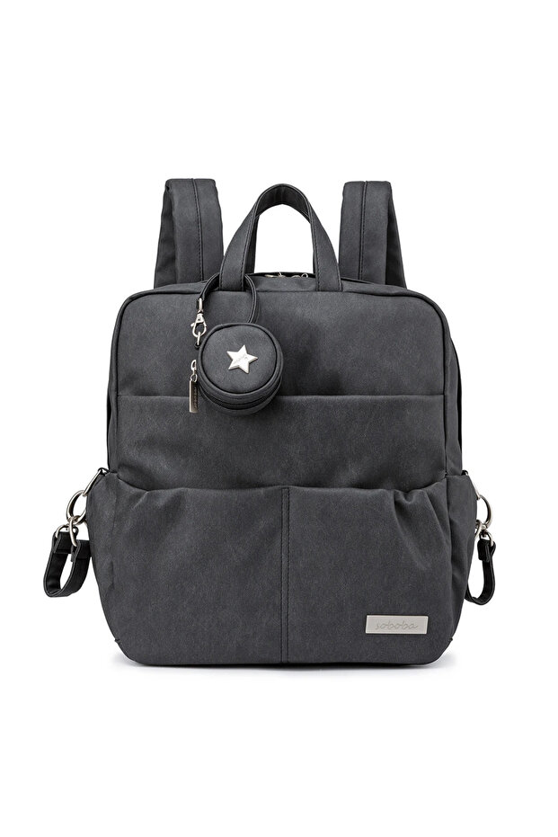 black Soboba New Diaper Backpack for Newborn Baby Large Capacity Waterproof Diaper Bag with Pacifier