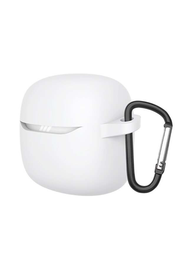 حافظة سماعة أذن بيضاء لسماعات JBL Tune Flex 2، غطاء حماية من السيليكون مع خطاف، مضاد للخدش والسقوط C