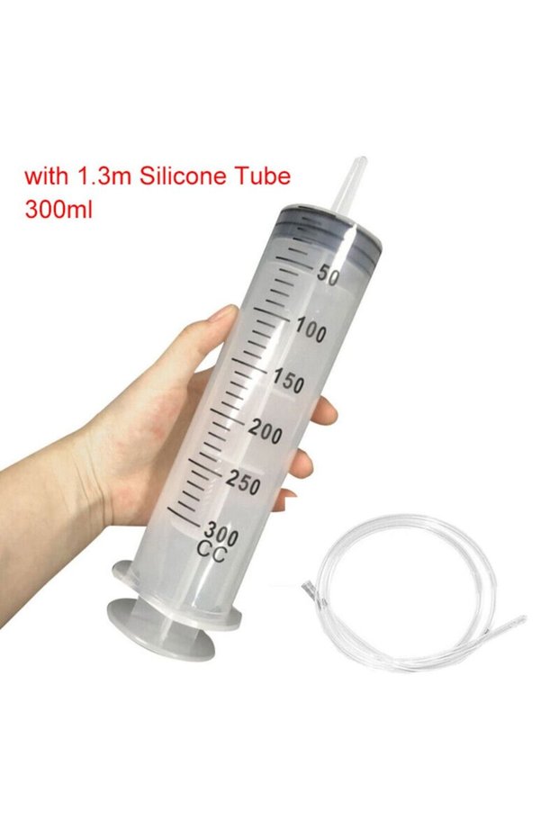 300ml with 1.3m tube 150ml-500ml Large Capacity Syringe Syringes Reusable Pump Measuring 1.3m Tube F