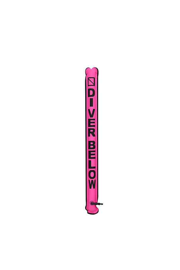 Fluorescent Pink Surface Marker Buoy Scuba Diving with Rotatable Hook Sausage Signal Tube SMB Inflat