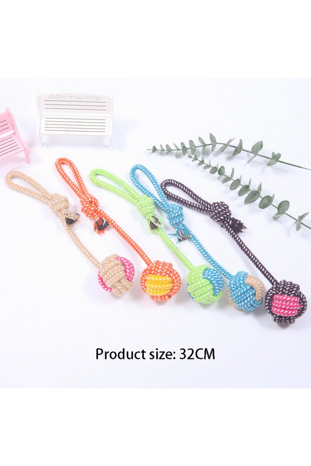 styleCshoula Mini Dog Toys Interactive Cotton Rope Chew Ball Toothbrush Puppy Toy for Teething Large
