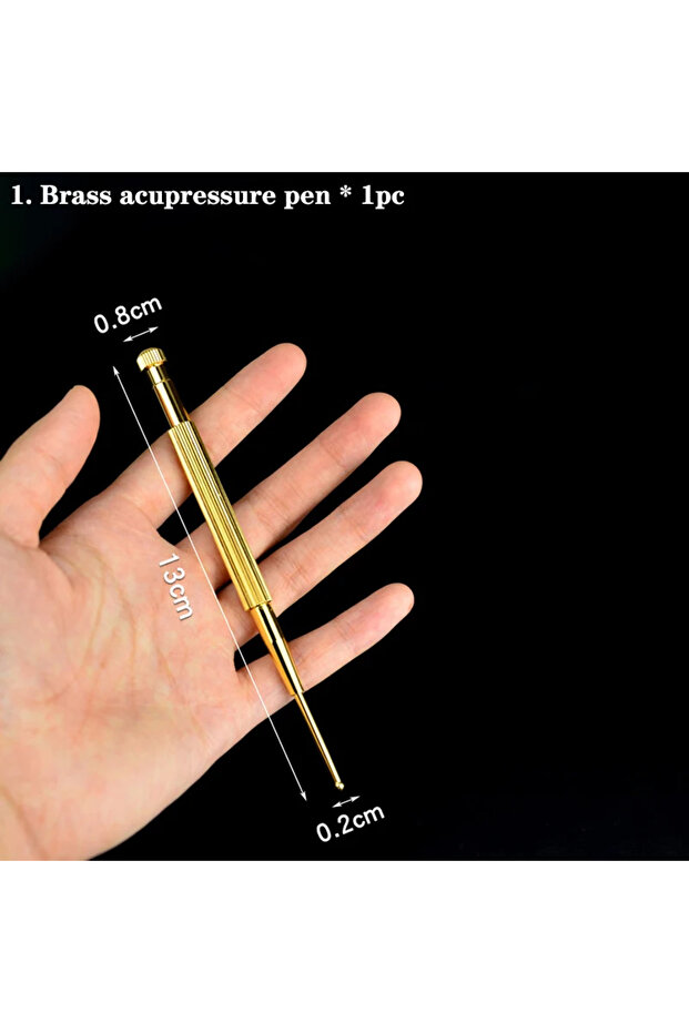 Single brass pen Pure Copper Acupressure Pen Elastic Ear Acupoint Massage Stick Improve Eyesight Acu